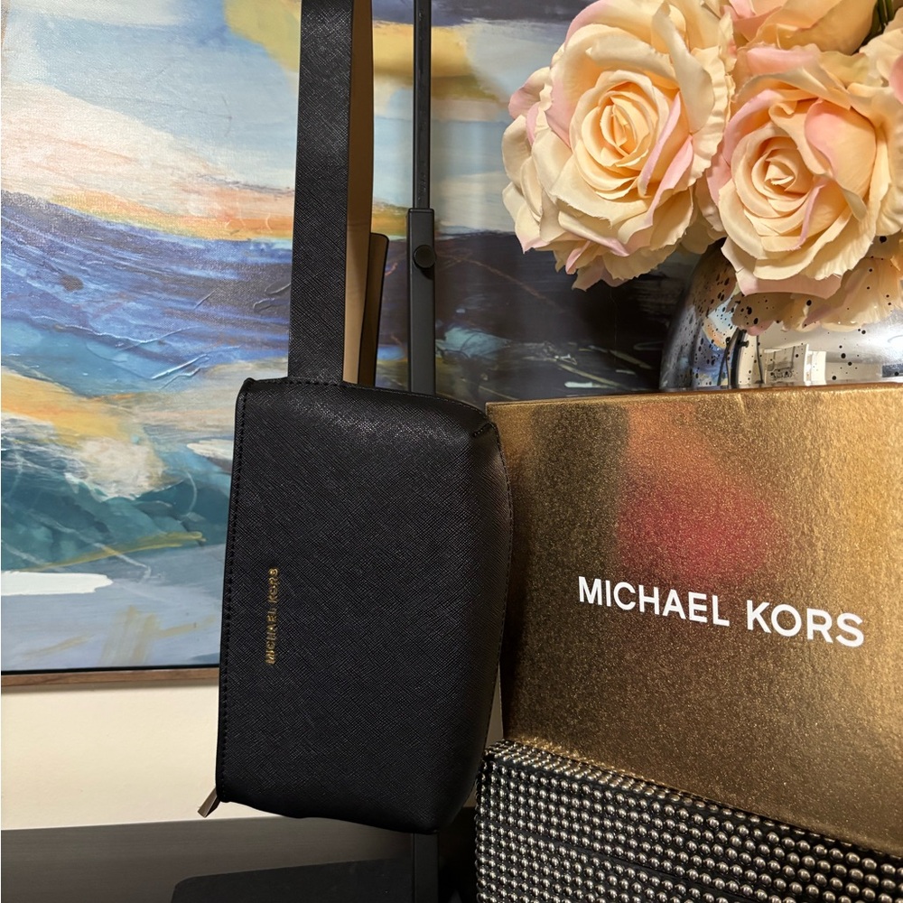 Michael Kors Black Saffiano Leather Belt Bag (or Fanny Pack).